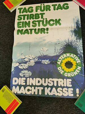 Org. Plakat Wahlkampf,Die Grünen, Tag Für Tag Stirbt Ein Stück Natur,DINA1,neuw. • 5€