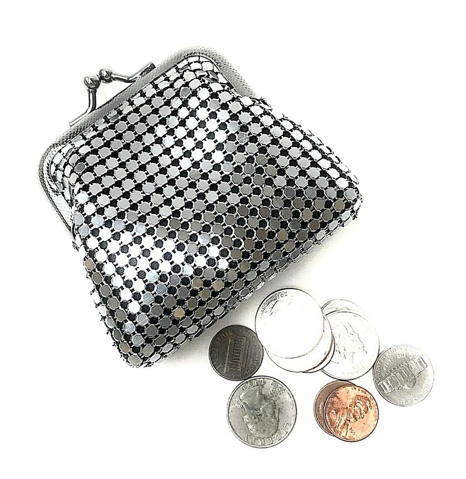 Женские поцелуй замок металлический сетки монета сумочки "новый" США запас - Изображение 1 из 1