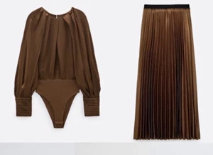 Zara Pleated Satin Bodysuit 8 BNWT RRP £49.99 - Picture 1 of 9