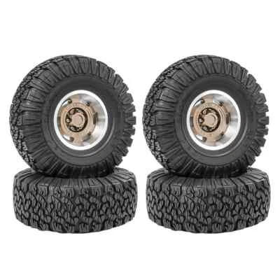 1.9" Rubber Tires+metal Wheel Hub For 1/10 Rc Crawler Car Traxxas Trx4 Trx6 Axia - Image 1 of 4