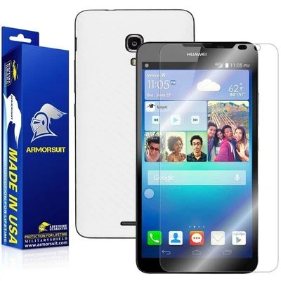 ArmorSuit Huawei Ascend Mate 2Shield Screen Protector + White Carbon Skin USA - Image 1 of 2