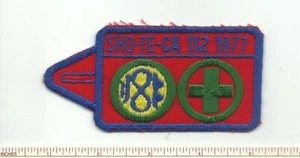 DX SCOUT BSA 1977 SHO-TE-CA 112 PATCH SKATING & SAFETY MERIT BADGE DANGLE BADGE - Picture 1 of 1