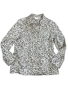 NEU CHICO’S Übergangsjacke Langarm Animal Print hellbraun Gr. 1 - Bild 1 von 7