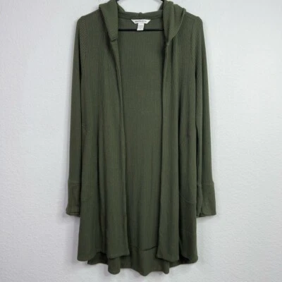 Suéter Athleta Mujer XS Verde Harmony Pose Envoltura Cardiñana Acanalado Tejido Con Capucha Foto 1 de 4