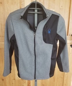 SPYDER Core Gray Black Polyester Zip Up Sweater Jacket Size Boys Kids XL (18-20) - Picture 1 of 8