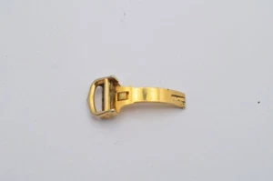 Cartier Leather Bracelet Folding Clasp 14MM Steel Deployment Clasp Gold Plated - Picture 1 of 2