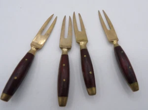 Set di 4 forchette Buddha Siamese/Thailandia ottone e lumaca nera - Foto 1 di 2