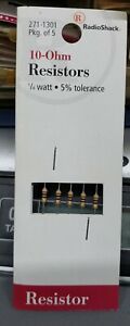 RadioShack 271-1301 Resistors 10-Ohm, 1/4 Watt, 5% Tolerance Pack of 5