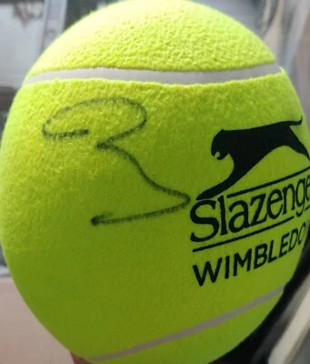 ANDY MURRAY PELOTA DE TENIS GIGANTE FIRMADA autógrafo WIMBELDON Foto 1 de 4