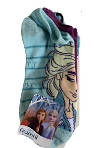 Frozen 2 No Show Socks Girls Size  L Disney Kid Clothing Anna Elsa Olaf school - Picture 1 of 6