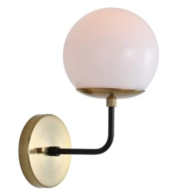 Safavieh SCN4017A Lighting Cayden Brass Gold and Black Wall - Image 1 of 3