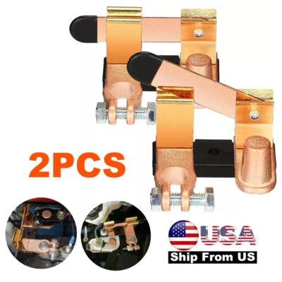  2X Interruptor de desconexão de bateria negativo poste superior de carro lâmina de faca isolador corte  - Imagem 1 de 4