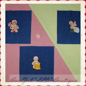 BonEful Fabric LOT Quilt Cotton Quilt Cook Child Xmas VTG Gingerbread Man Cookie - Picture 1 of 7