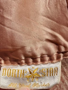 Vtg North Star Wool Blanket Pink/ White 70x83 Woolen Mill Co Satin Trim - Picture 1 of 10