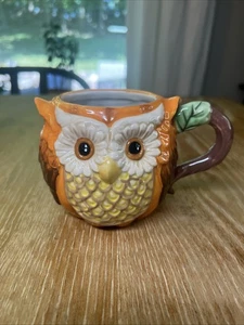 Taza de café Cracker Barrel búho y calabaza gres otoño otoño - Imagen 1 de 5