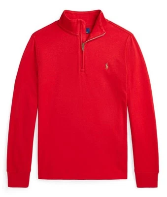 Polo Ralph Lauren Big Boys Cotton Interlock Quarter Zip Pullover Red M (10-12) - Image 1 of 2