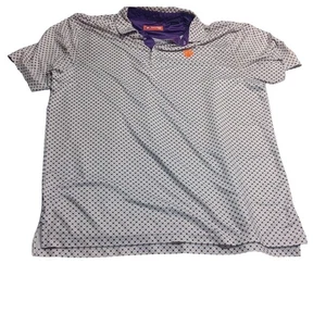 The Tiger Sports Shop Clemson Tigers Polo Shirt  Patterned Orange Purple L - Picture 1 of 12