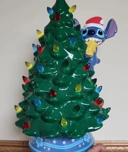 Disney Merry Stitchmas Stitch Ceramic Lighted Holiday Christmas Tree 12 Inch New - Picture 1 of 9