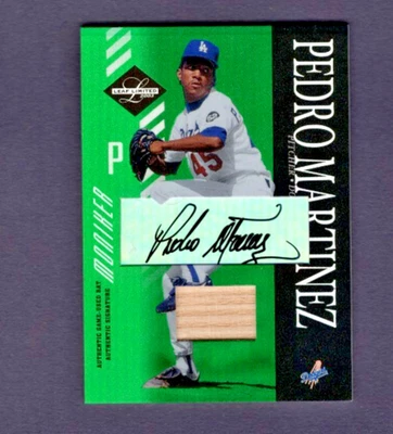 Leaf Limited 2003 auto Monikers Emerald Bat #89 Pedro Martinez Dodgers SSP #4/5 Foto 1 de 2