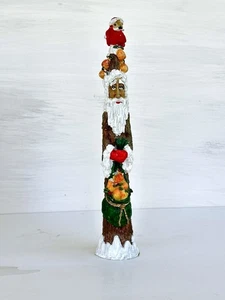 Vintage Bleistift Weihnachtsmann mit Kardinal auf Kopf & Birnensack 11,5 Zoll - Bild 1 von 7