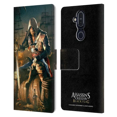 OFFICIAL ASSASSIN'S CREED BLACK FLAG KEY ART LEATHER BOOK CASE FOR NOKIA PHONES - Image 1 of 4