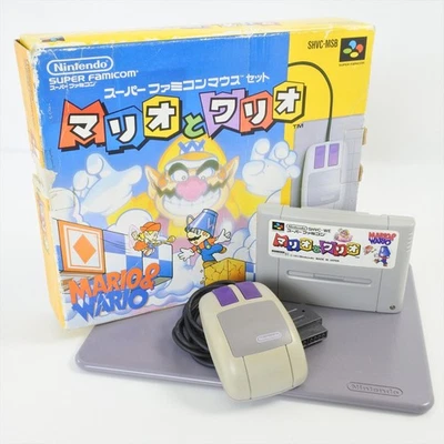 MARIO AND WARIO Mouse Controller Boxed SHVC-MSB Super Famicom Nintendo 1701 - Image 1 of 4