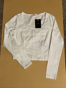 Levi’s Woman’s White Long sleeve Shirt Slim Fit Size Medium - Picture 1 of 4