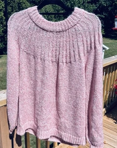 LC Lauren Conrad Damen Pullover L offen Strick Schleife hinten rosa weich Stretch 3H - Bild 1 von 8
