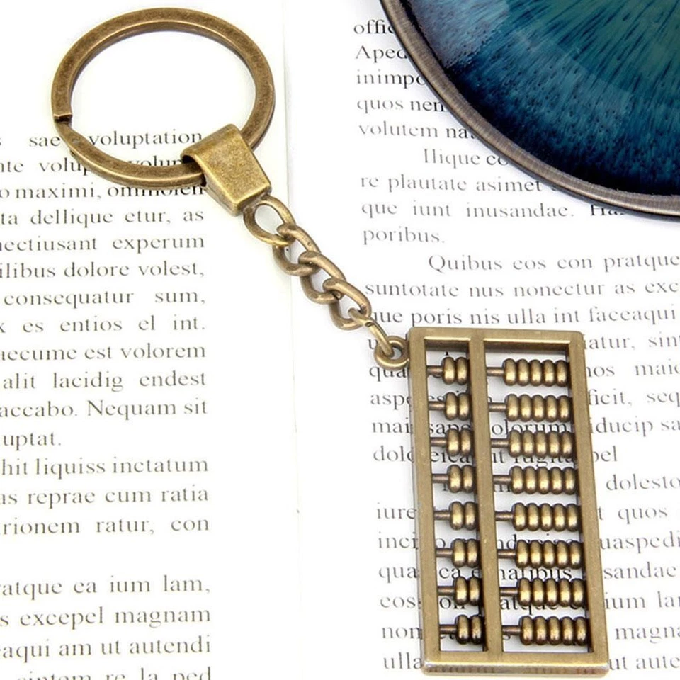 Portachiavi Borsa Retrò Bronzo Piccolo Abaco Portachiavi - Immagine 1 di 4