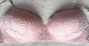 VICTORIA'S SECRET PINK SPITZE GEFÜTTERT BH OHNE BÜGEL, GRÖSSE 38DD - Bild 1 von 9