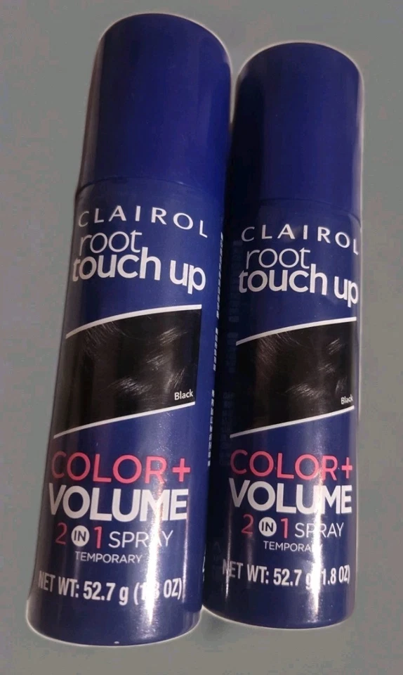 PACK de 2 colores de retoque de raíz Clairol + volumen 2 en 1 spray 1,8 oz. ea NEGRO ~ Nuevo Foto 1 de 1