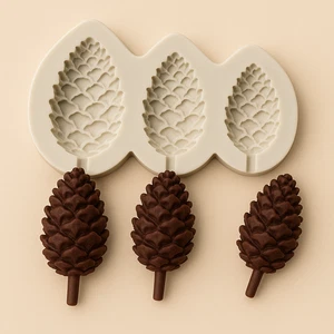 Tannenzapfen Nadelbaum Zapfen Weihnachten Winter Schokolade Fondant Ton Silikonform - Bild 1 von 1