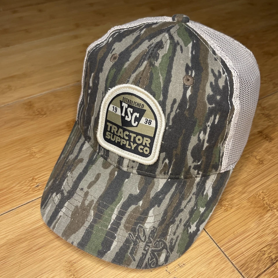 OC Tractor Supply TSC Trebark Rayas Retro Camuflaje Malla Snapback Sombrero Gorra Granja Usado en Excelente Condición Foto 1 de 4