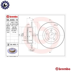 2x BRAKE DISC 08.A403.11 FOR CHRYSLER EER 2.7L ERB 3.6L EHD 3.0L EXF/EXL 6cyl - Picture 1 of 10