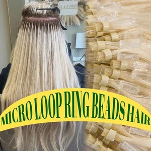 CLEARANCE 100% Real Remy Human Hair Extensions Micro Ring Loop Beads 1G/S Thick - Picture 1 of 39