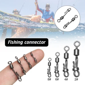 20Pcs Carp Rolling Swivel With Lock Snap Ring Fishing Pellet Line Fast Connector - Bild 1 von 14