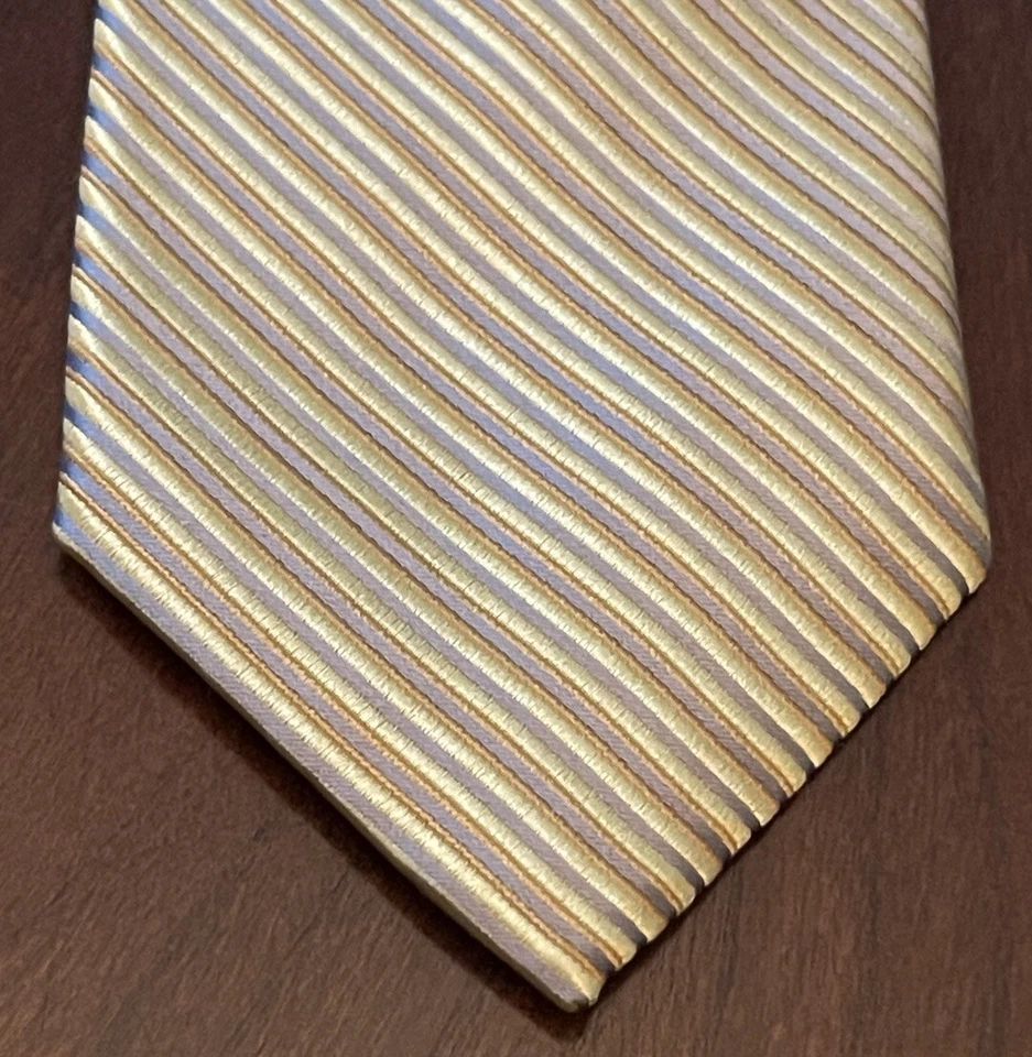 Gravata masculina Perry Ellis Portfolio dourada 100% seda feita em ChinA - Imagem 1 de 4