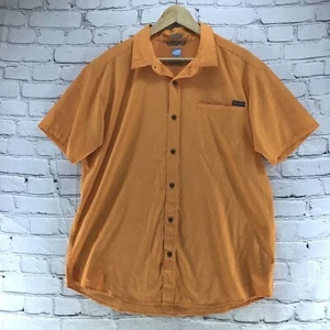 Columbia Sportswear Orange Button Down Hiking Fishing Shirt Mens Sz L - Picture 1 of 6