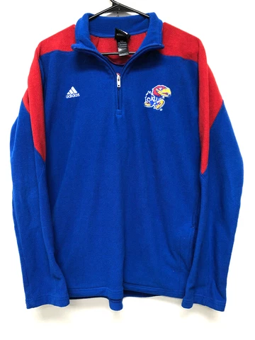 Adidas Youth Blue Pullover Fleece Sweater Kansas Jayhawks - Size XL Cover