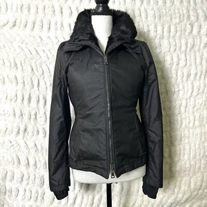 Prada Sport 2 in 1 Jet Black Goat Fur Lined Jacket/Vest Womens 42 US 6 Authentic - Picture 1 of 24