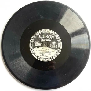 ANTICO DISCO ETICHETTA STAMPATA EDISON "IL TUO SOLO FIORE DA UN VECCHIO BOUQUET" - Foto 1 di 5