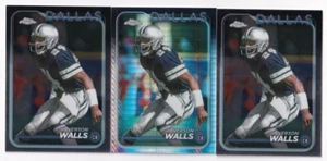 (3) Everson Walls 2024 TOPPS CHROME PRISM REFRACTOR + BASE CARD LOT #55 COWBOYS - Picture 1 of 2