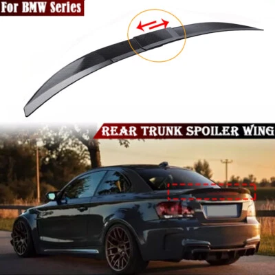 For BMW Coupe Carbon Fiber Adjustable Rear Trunk Spoiler Lip Roof Tail Wing - Image 1 of 4