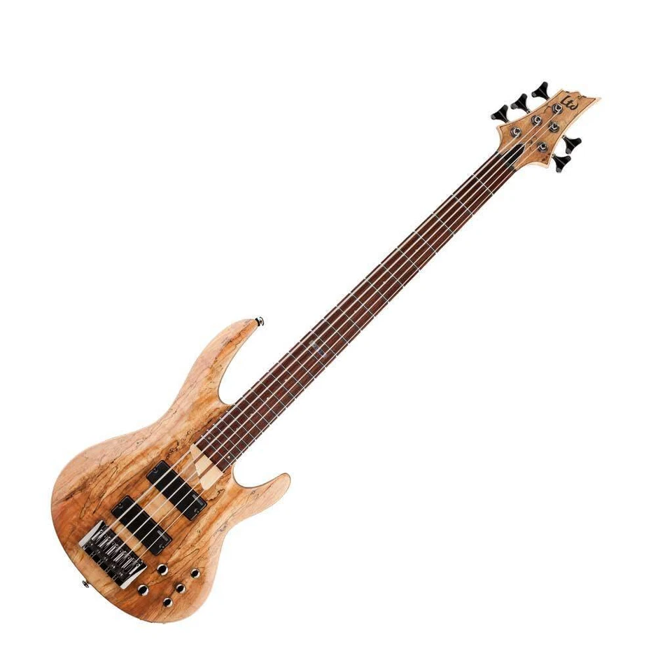 ESP LTD B-205 Spalted Maple Top 5-String Bass Guitar - Natural Satin - Image 1 of 1