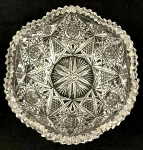 Fabulous American Brilliant ABP Heavy Intricate Cut Glass Serving Bowl - Picture 1 of 6