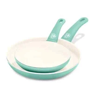 Soft Grip Healthy Ceramic Nonstick 7" 2 Pack Frypan Set Turquoise Cookware Set - Picture 1 of 1