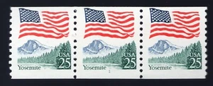 Scott #2280 Flag Over Yosemite Plate # Coil (PNC3) of 3 Stamps - MNH P#1 - Picture 1 of 2