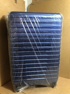 U.S. Traveler Boren 30" Large Check Hardside Spinner Luggage - Navy ** - Picture 1 of 13