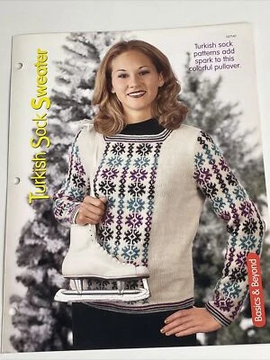 Turkish Sock Sweater Women's  Knitting Pattern House of White Birches - Image 1 of 4