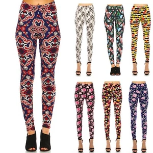 Leggings largos estampados para mujer de largo completo elásticos de material cepillado suave - Imagen 1 de 55
